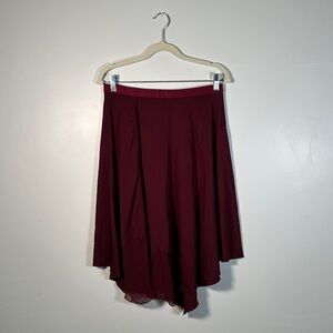 Banana Republic Flowy Midi Skirt Size 8 Burgundy Spring Summer Chic